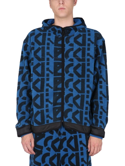 Shop Kenzo Sweatshirt With Monogram Logo In Blu