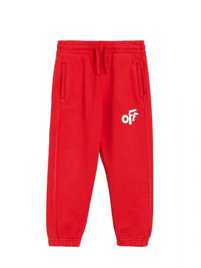 Shop Off-white Off Rounded Sweatpant In Red White