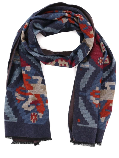 Shop Kiton Scarf In Blue