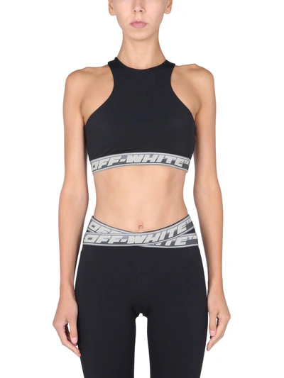 Shop Off-white Top With Logo Band In Nero