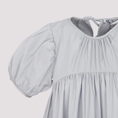Shop Cecilie Bahnsen Esme Taffeta Flounced Dress In Grey