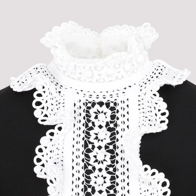 Valentino Women's Embroidered-lace Wool And Silk-blend Mini Dress In Black