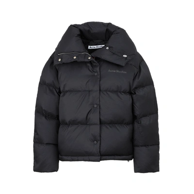 Shop Acne Studios Down Puffer Jacket Wintercoat In Black
