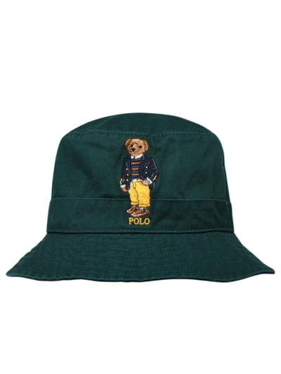 Shop Polo Ralph Lauren College Green Cotton Polo Bear Chino Bob Hat