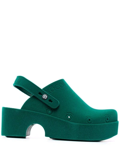 Shop Xocoi Sandals In Verde Scuro