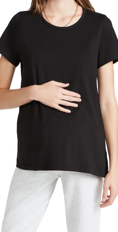 Hatch Eliza Softsculpt Sweater Tee In Black In Black