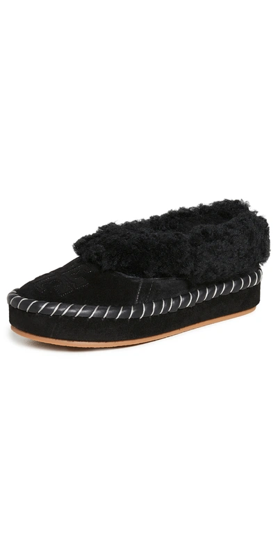 Shop Tory Burch Shearling Slippers