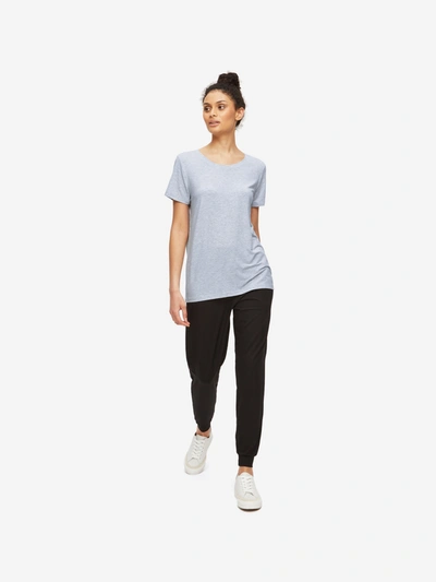 Shop Derek Rose Women's T-shirt Ethan Micro Modal Stretch Light Blue Marl