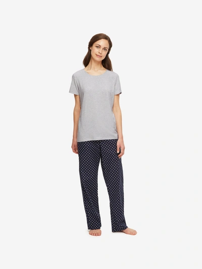 Shop Derek Rose Women's T-shirt Ethan Micro Modal Stretch Silver Marl