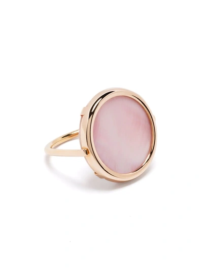 Shop Ginette Ny 18kt Rose Gold Mini Ever Mother-of-pearl Ring