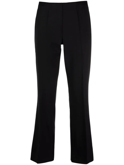 Shop P.a.r.o.s.h Cropped Flared Trousers In Schwarz