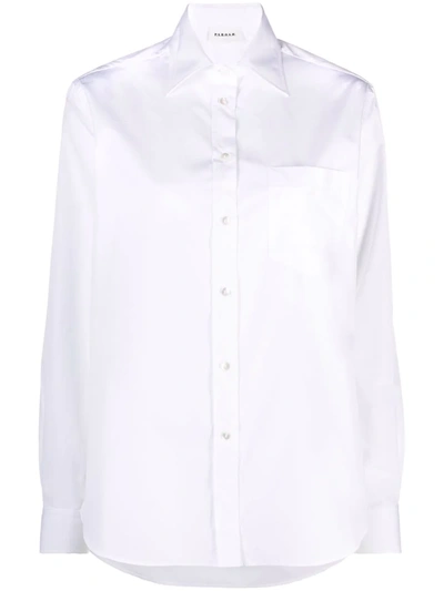 Shop P.a.r.o.s.h Chest-pocket Cotton Shirt In Weiss