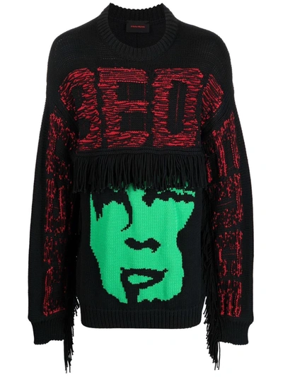 Shop A Better Mistake Disobedience Intarsia-knit Jumper In Schwarz