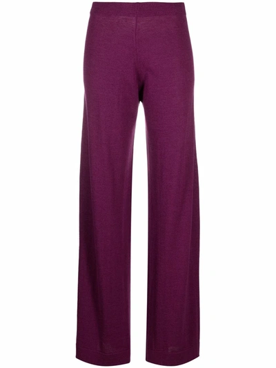 Shop John Smedley Straight-leg Tailored Trousers In Violett