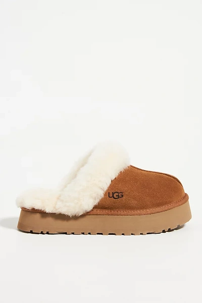 Shop Ugg Disquette Platform Slippers In Yellow