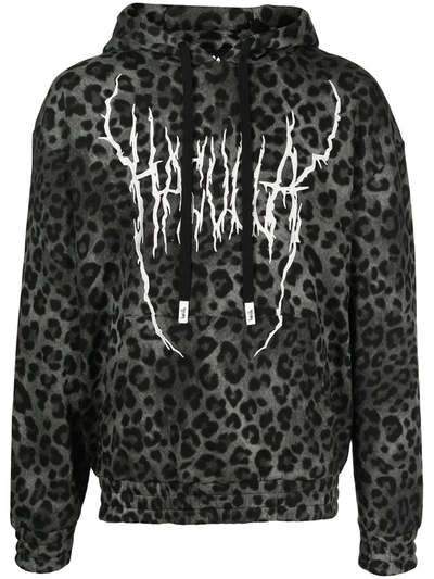 Shop Haculla Leopard-print Logo Hoodie In Schwarz