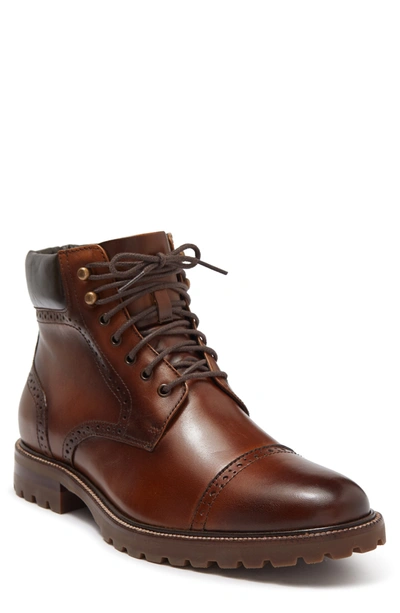 Shop Johnston & Murphy Johnston And Murphy Stratford Cap Toe Leather Boot In Tan