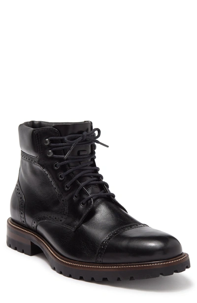 Shop Johnston & Murphy Johnston And Murphy Stratford Cap Toe Leather Boot In Black