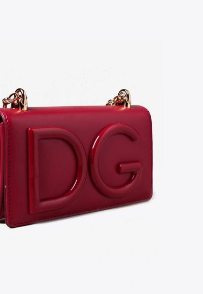 Shop Dolce & Gabbana Dg Girls Phone Bag In Calfskin In Red