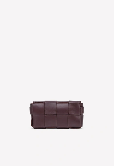 Shop Bottega Veneta Cassette Belt Bag In Intrecciato Nappa Leather In Bordeaux