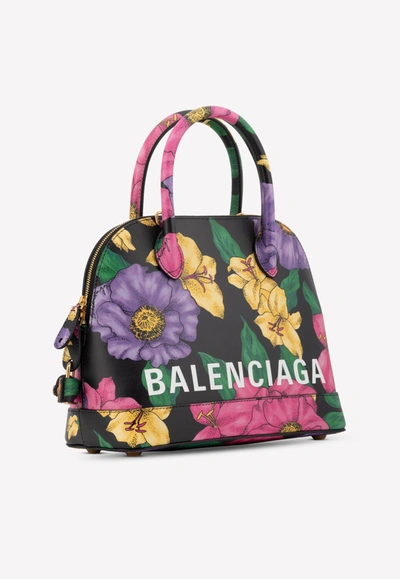 Shop Balenciaga Small Ville Floral Print Top Handle Bag In Multicolor