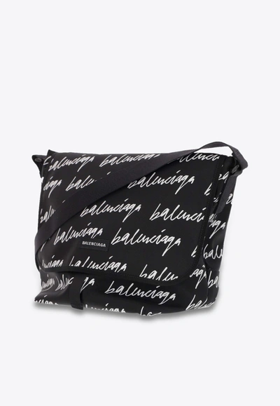 Shop Balenciaga Explorer Messenger Bag In Nylon In Black