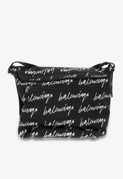 Shop Balenciaga Explorer Messenger Bag In Nylon In Black