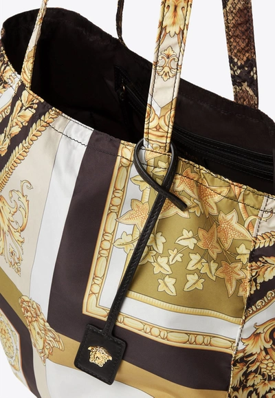Shop Versace Barocco Mosaic Print Tote Bag In Multicolor