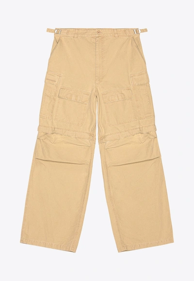 Shop Balenciaga Convertible Cotton Cargo Pants- Delivery In 3-4 Weeks In Brown