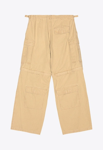 Shop Balenciaga Convertible Cotton Cargo Pants- Delivery In 3-4 Weeks In Brown