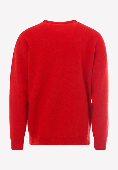 Shop Balenciaga Wool & Cashmere Sweatshirt With Logo In Red