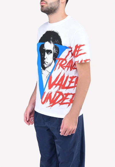 Shop Valentino X Undercover Vvv Print Crew Neck T-shirt- Delivery In 3-4 Weeks In White