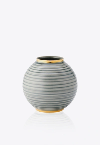 Shop Aerin Calinda Round Vase In Grey
