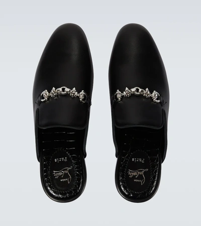 Louboutin Slippers and clogs bille Men 3200504B098 Leather Black 469,88€