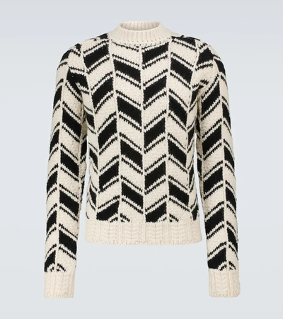 Shop Saint Laurent Patterned Wool-blend Sweater In Multicoloured
