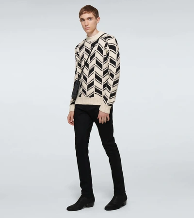 Shop Saint Laurent Patterned Wool-blend Sweater In Multicoloured