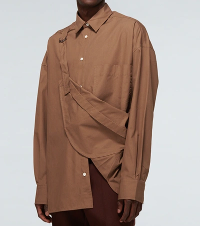 Shop Jacquemus La Chemise Banane Long-sleeved Shirt In Brown