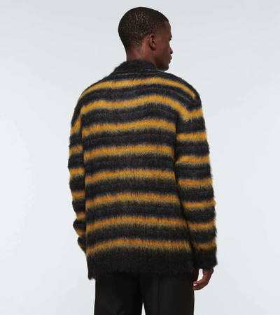 Shop Marni Striped Mohair-blend Cardigan In Multicoloured
