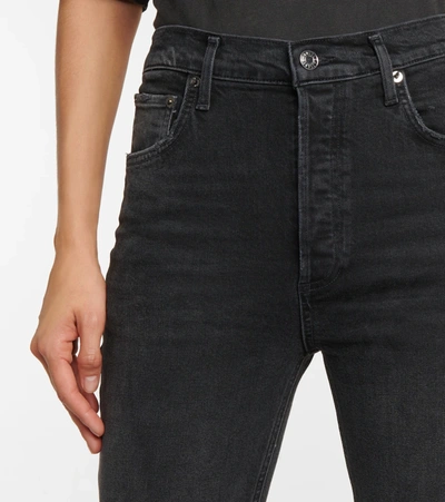 Shop Agolde Riley High-rise Cropped Slim Jeans In Panoramic