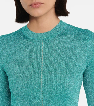 Shop Saint Laurent Lurex® Sweater In Green