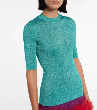 Shop Saint Laurent Lurex® Sweater In Green