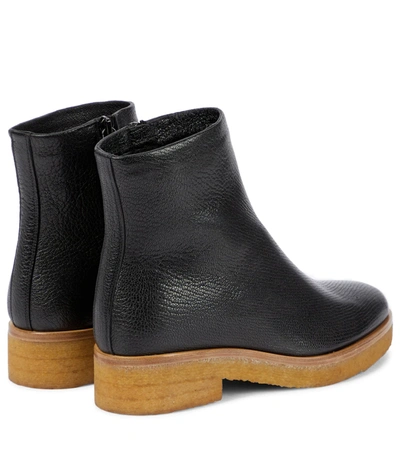 Shop The Row Boris Leather Ankle Boots In Black