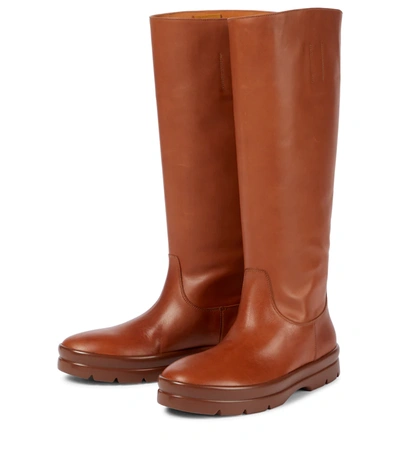 Shop The Row Billie Knee-high Leather Boots In Brown