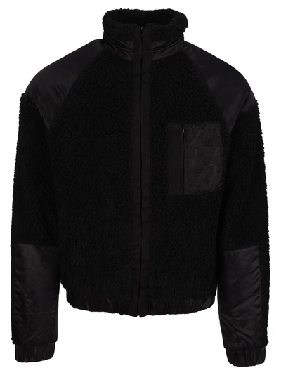 Shop Misbhv Monogram Jacquard Teddy Jacket In Black