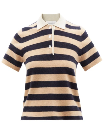 Extreme Cashmere No.198 Salamander Stretch-cashmere Rugby Sweater In Navy  Stripe | ModeSens