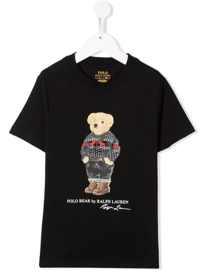 Shop Ralph Lauren Teddy Print T-shirt In 黑色