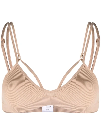 RIBBED STRAPPY DOUBLE BRAS