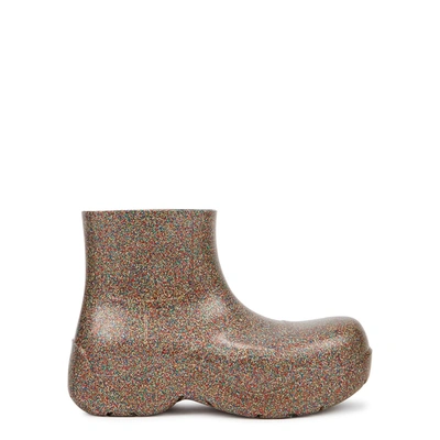 Shop Bottega Veneta Puddle Glittered Rubber Ankle Boots In Multicoloured