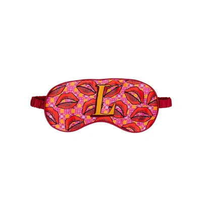 Shop Jessica Russell Flint L Is For Lips Silk Eye Mask In Pink