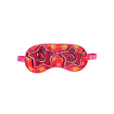 Shop Jessica Russell Flint S Is For Sunglasses Silk Eye Mask In Pink